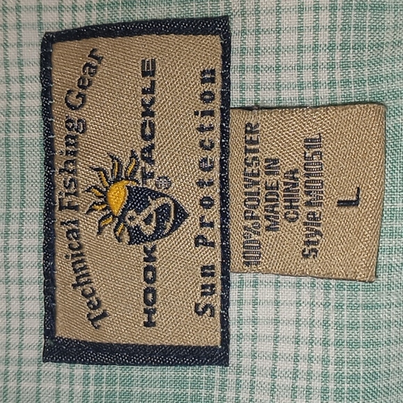 Hook & Tackle Plaid  Button Down Fishing Gear Shirt-0618 - Picture 12 of 12